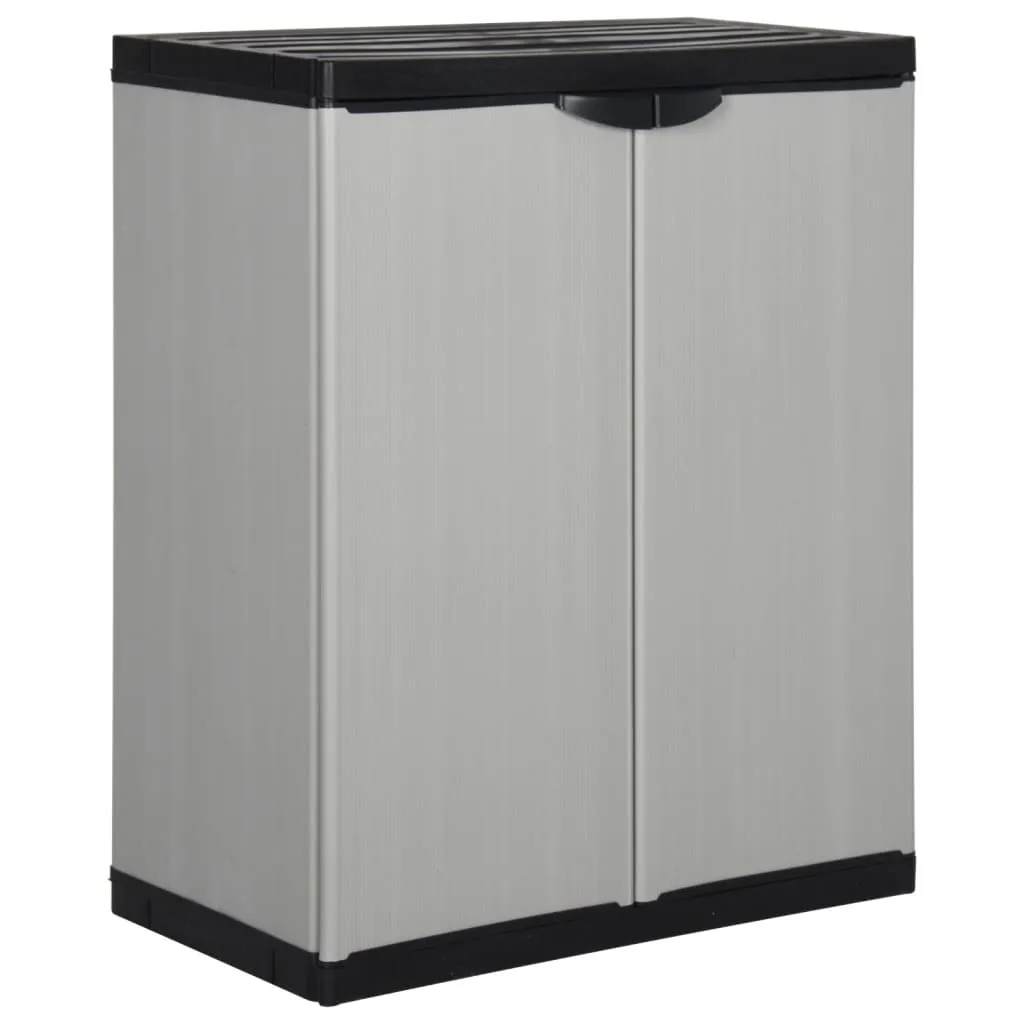 Beistellschrank HOMMIE 2023 - Garten-Lagerschrank mit 1 Boden Grau und Schwarz 68x40x85 cm - FurnitureGermany - HOMMIE